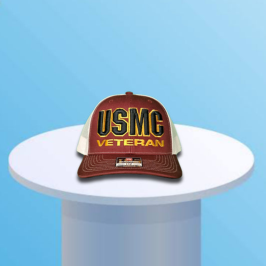 USMC Hat with 3D Embroidery - Premium Quality Military Headwear